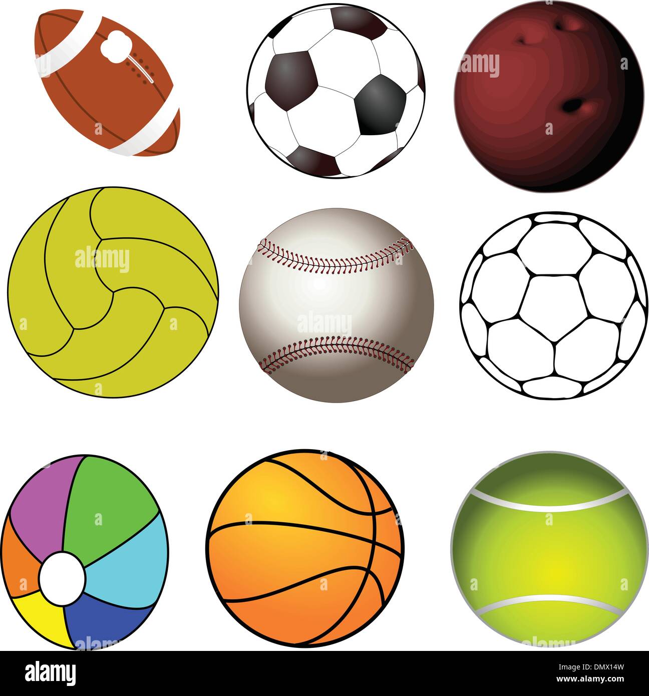 Collection of sports balls Stock Vector Image & Art Alamy
