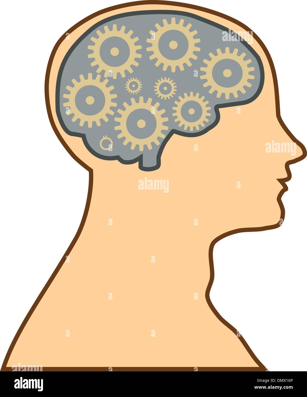 Brain process information Stock Vector