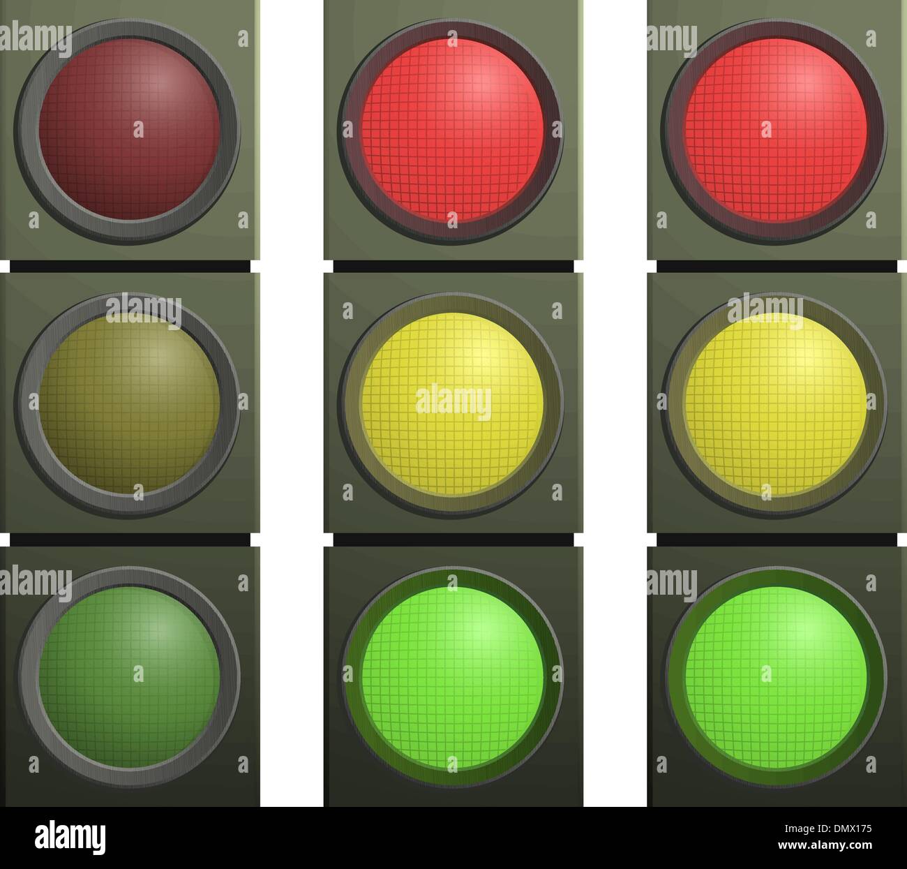 Vector set of traffic lights Stock Vector