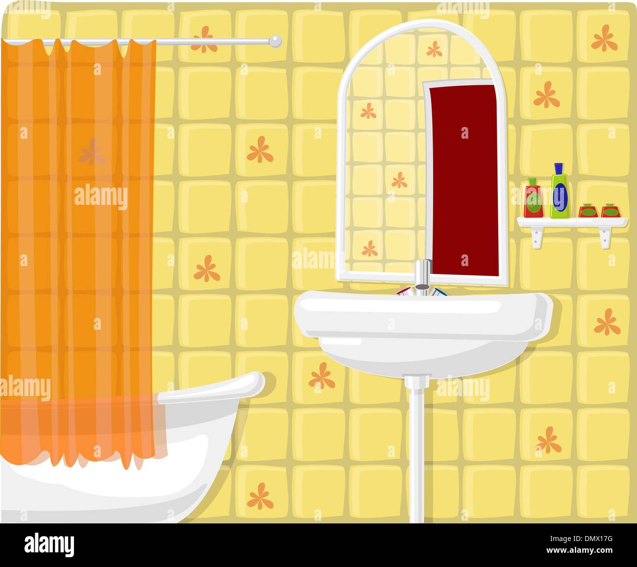 Vector illustration of bathroom monster Stock Vector