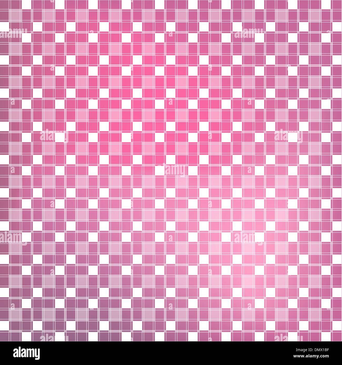 Abstract tile red and pink seamless background. Square pixel mos Stock Vector