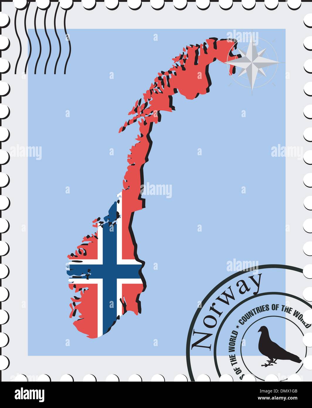 Vector stamp with the image maps of Norway Stock Vector Image & Art - Alamy