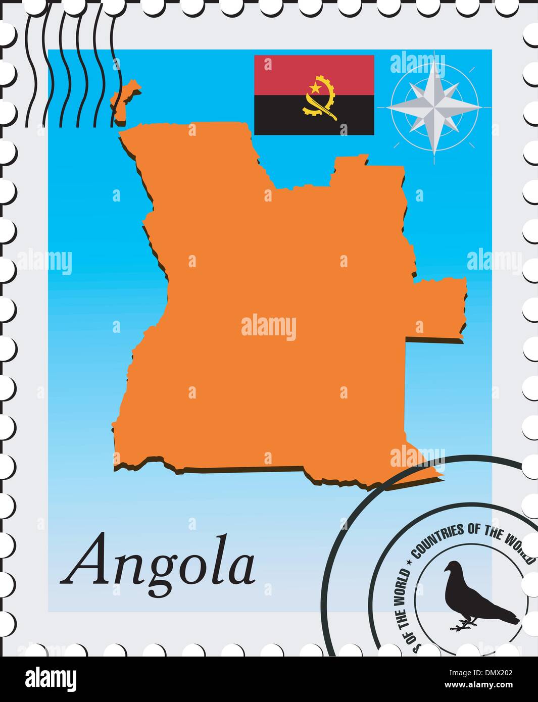 Vector stamp with the image maps of Angola Stock Vector Image & Art - Alamy