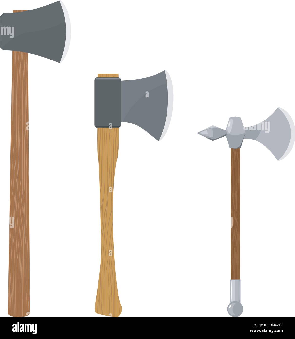 Set of vector illustrations of axes Stock Vector