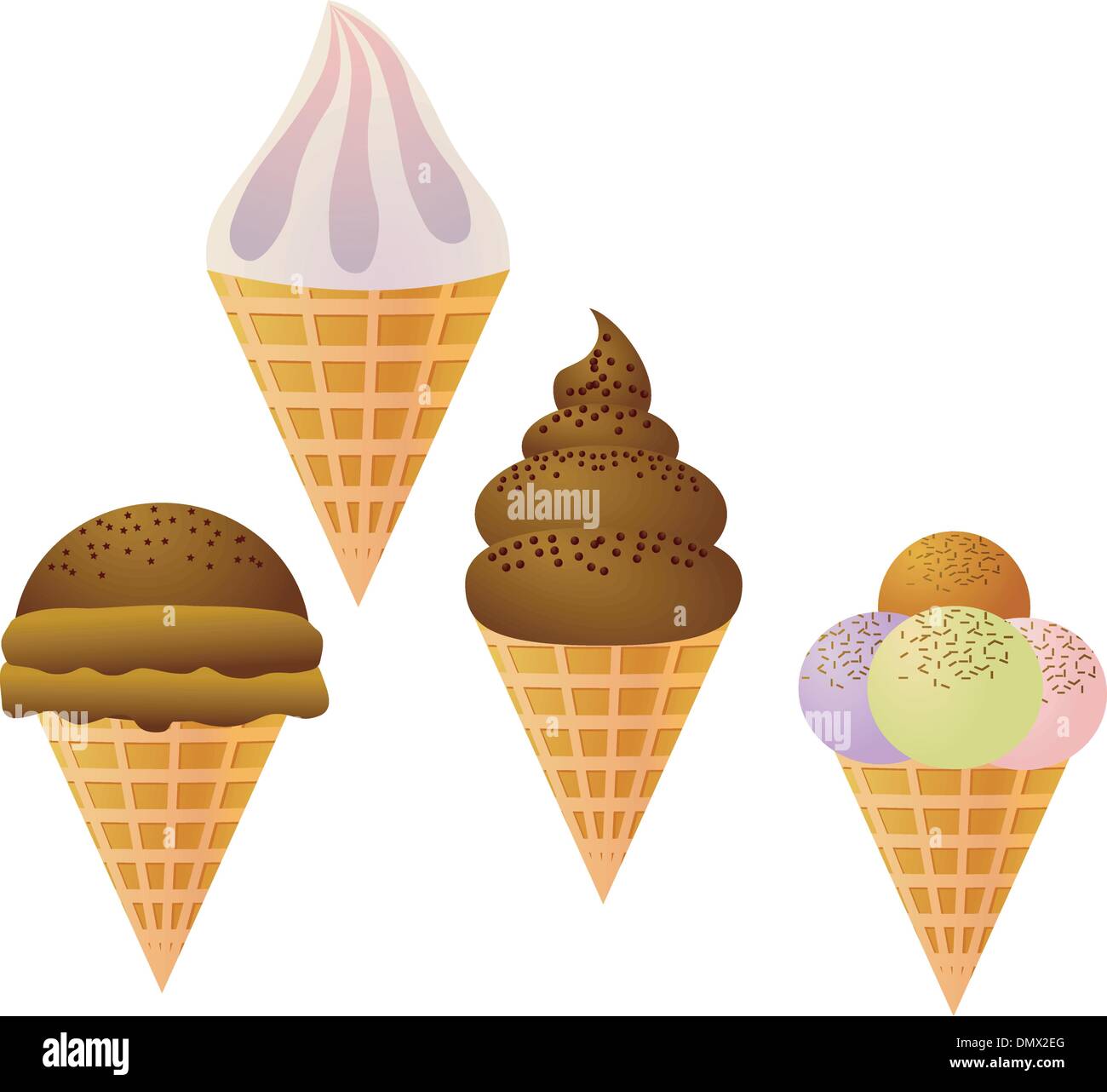 Set of vector images of ice cream Stock Vector Image & Art - Alamy