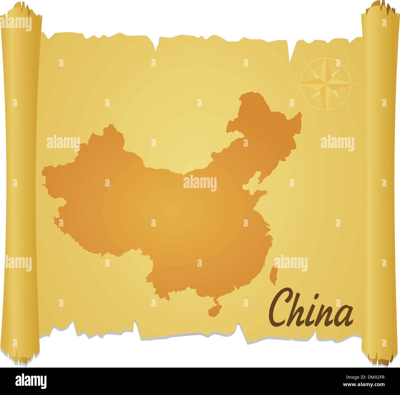 Vector parchment with a silhouette of China Stock Vector Image & Art