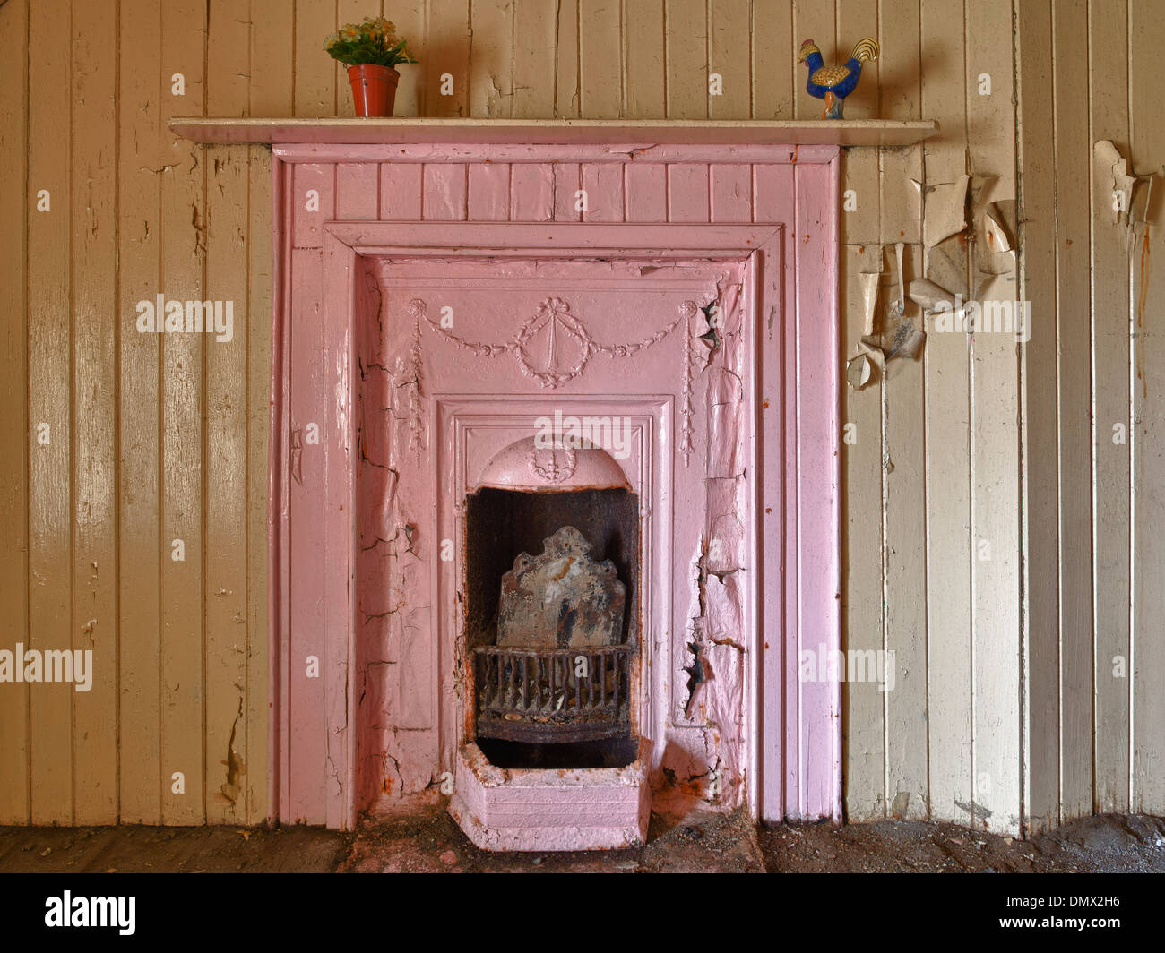 Pink Fireplace, Isle of Lewis, Scotland Stock Photo