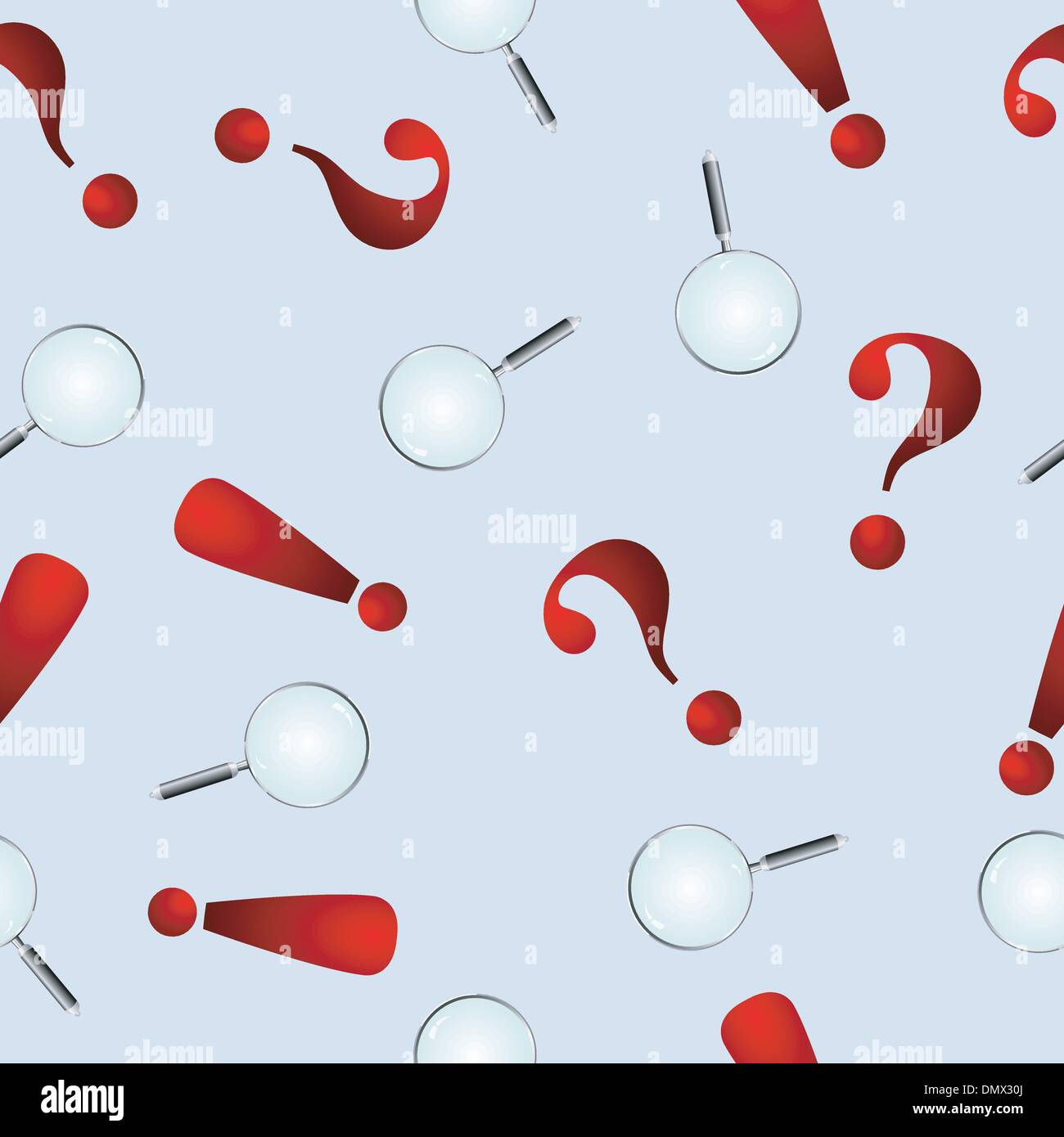 Seamless texture with a question mark and a magnifying glass Stock ...