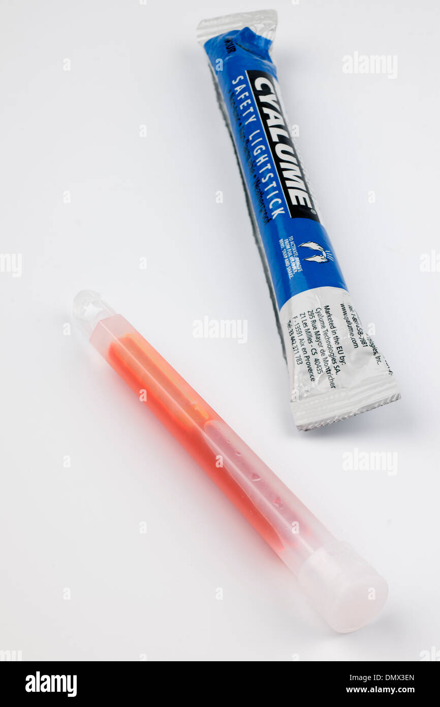 Two Cyalume safety lightsticks Stock Photo