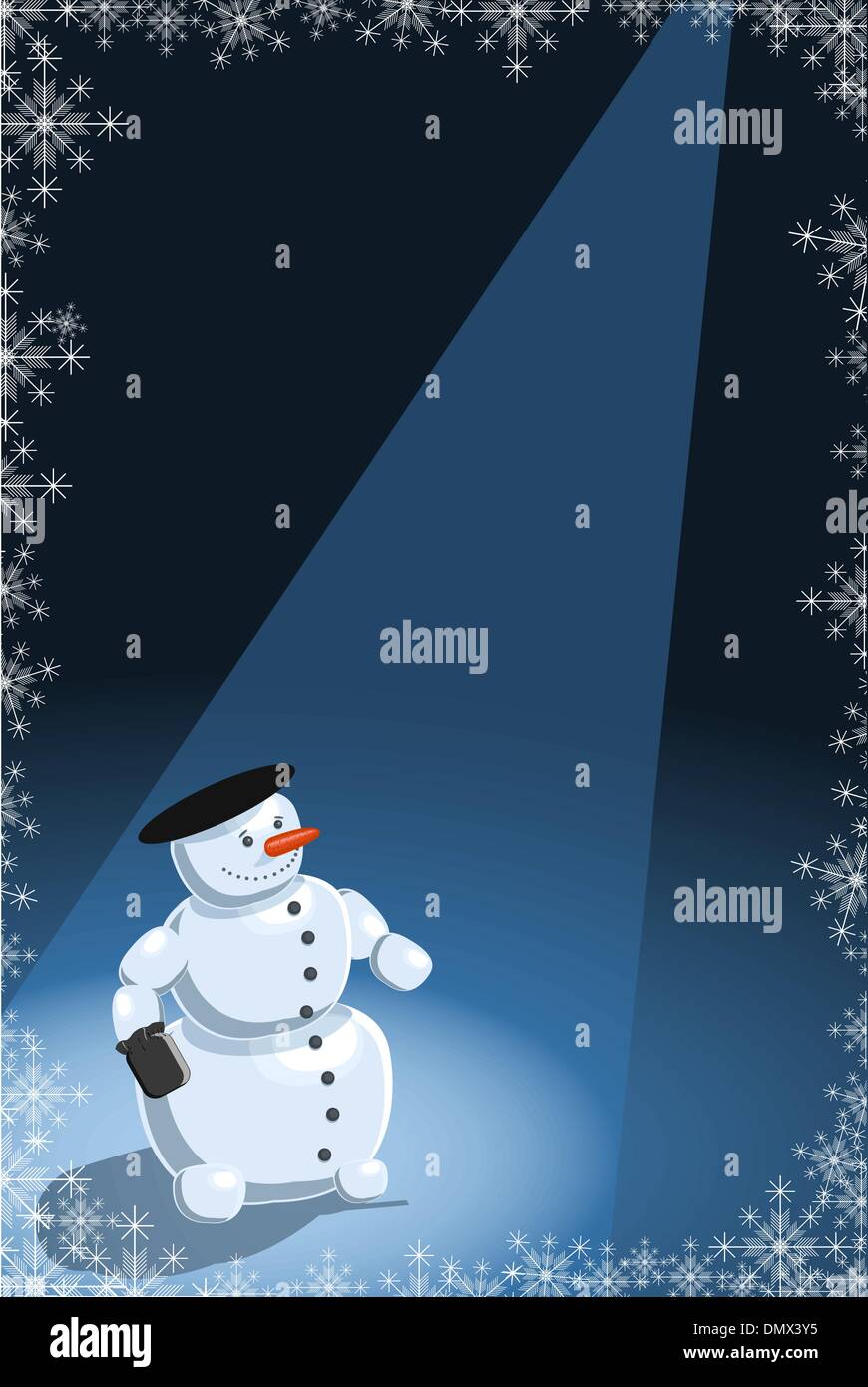 Vector illustration of a funny snowman Stock Vector