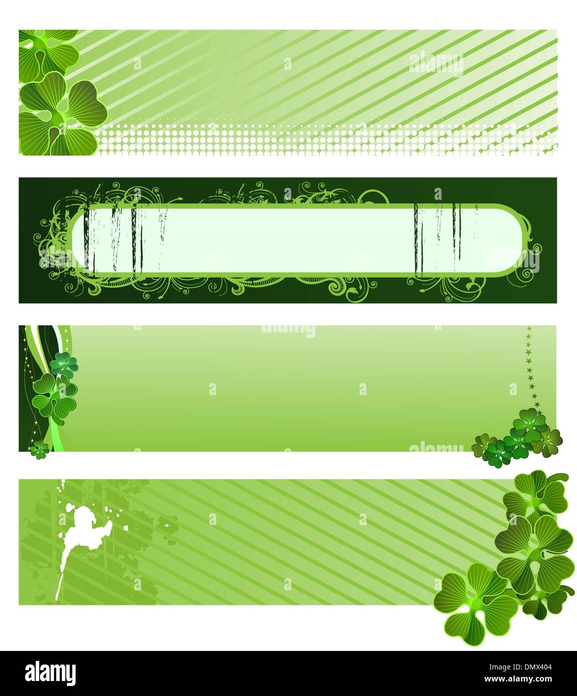 Set of vector green banners Stock Vector