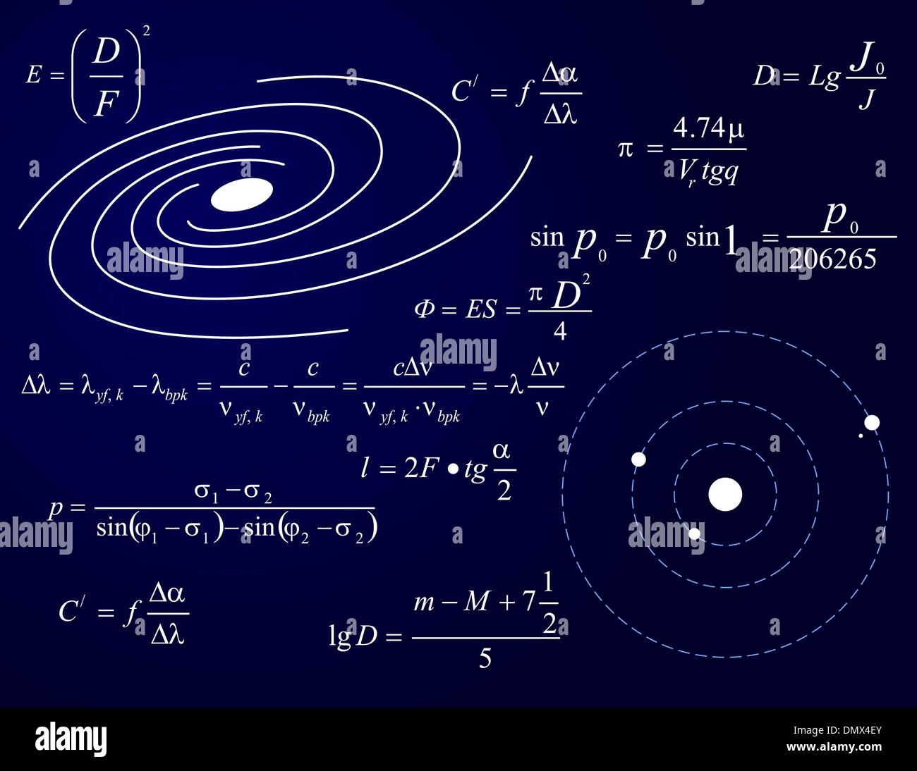 Galaxy and planets Stock Vector