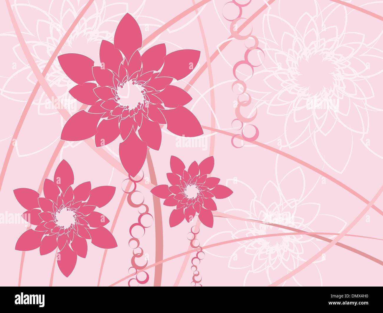 Stylized pink flowers background Stock Vector Image & Art Alamy