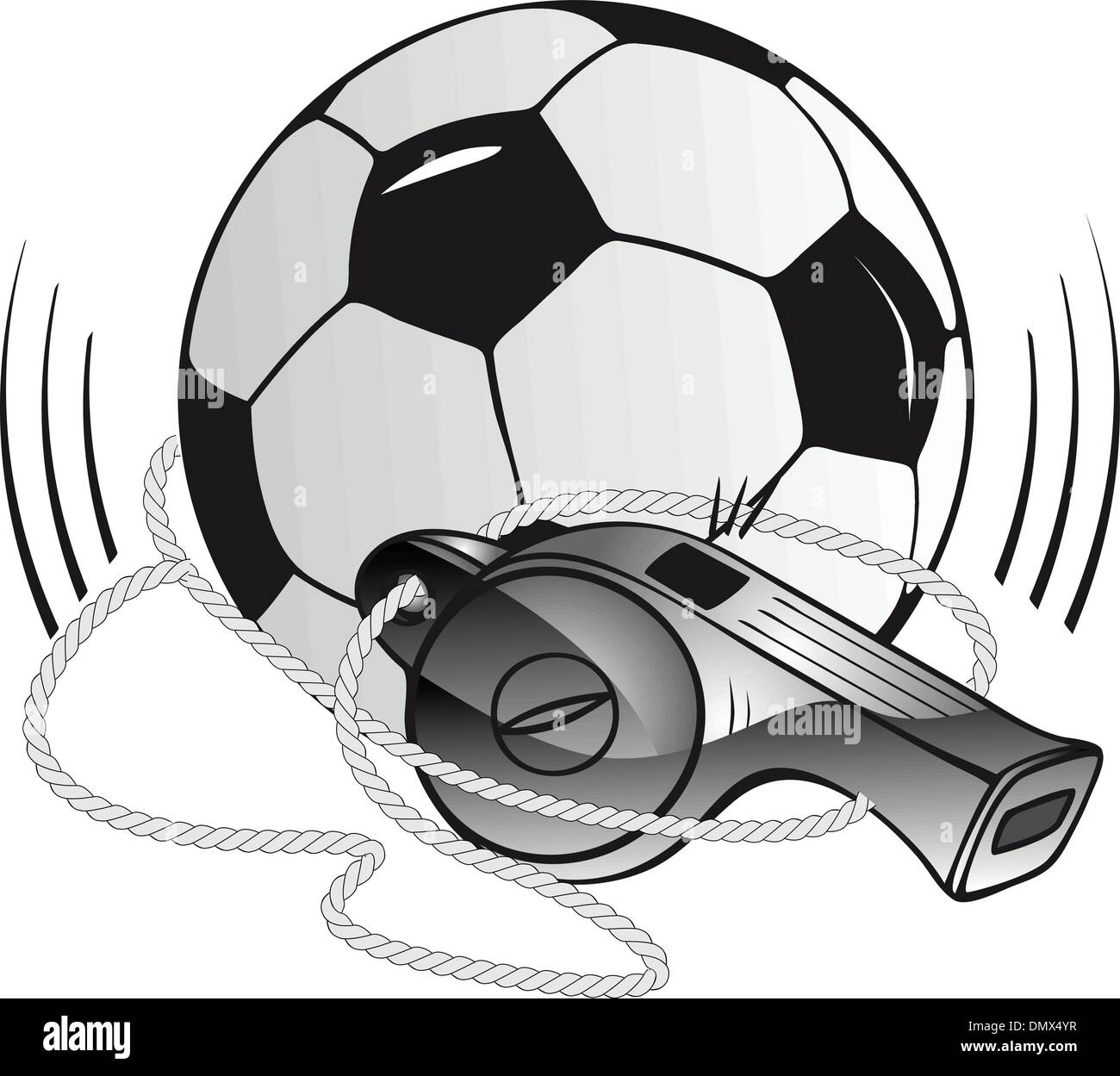 Soccer ball and whistle Stock Vector Image & Art Alamy