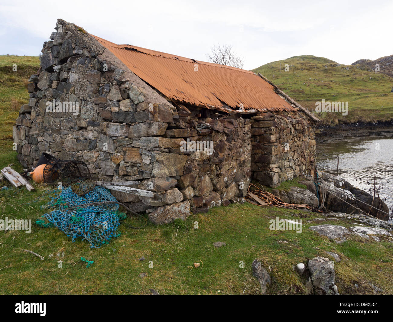 Old Trading Post, Cromore, Isle of Lewis Stock Photo