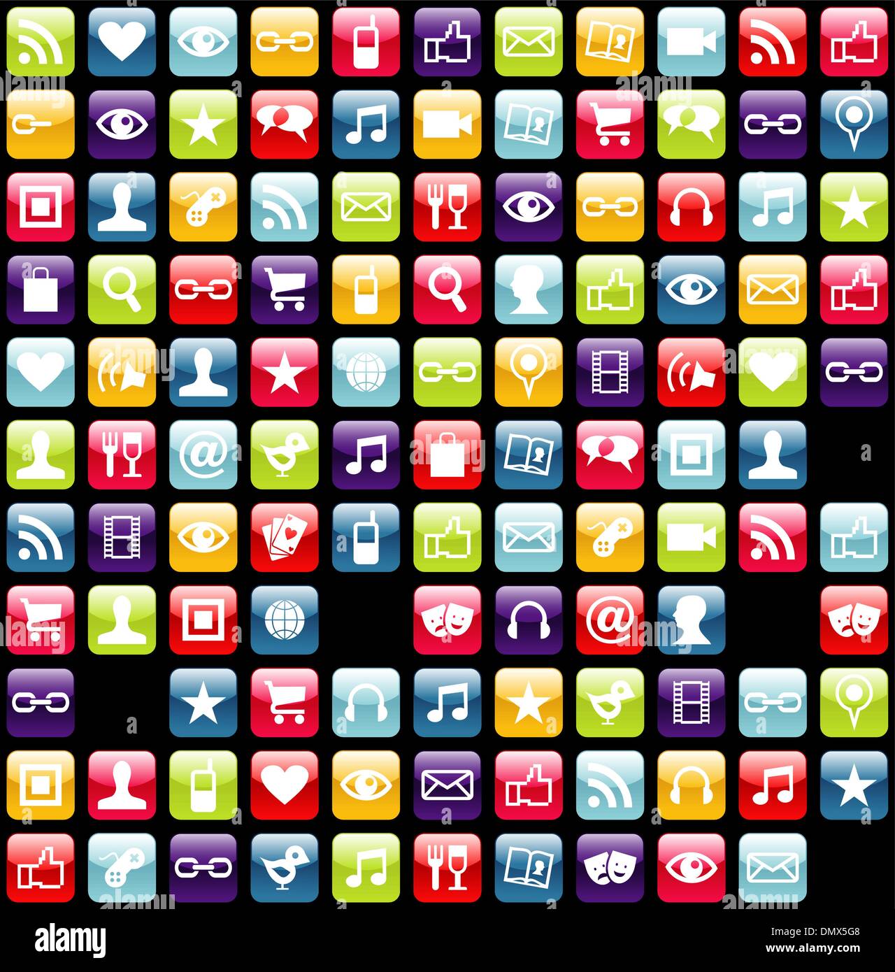 Mobile Phone App Icons Pattern Background Stock Vector Image Art Alamy