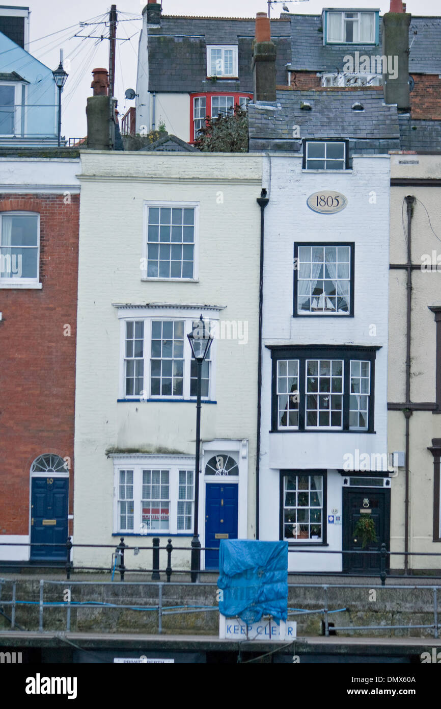 Houses and homes on and around Weymouth harbour,Dorset,UK Stock Photo ...