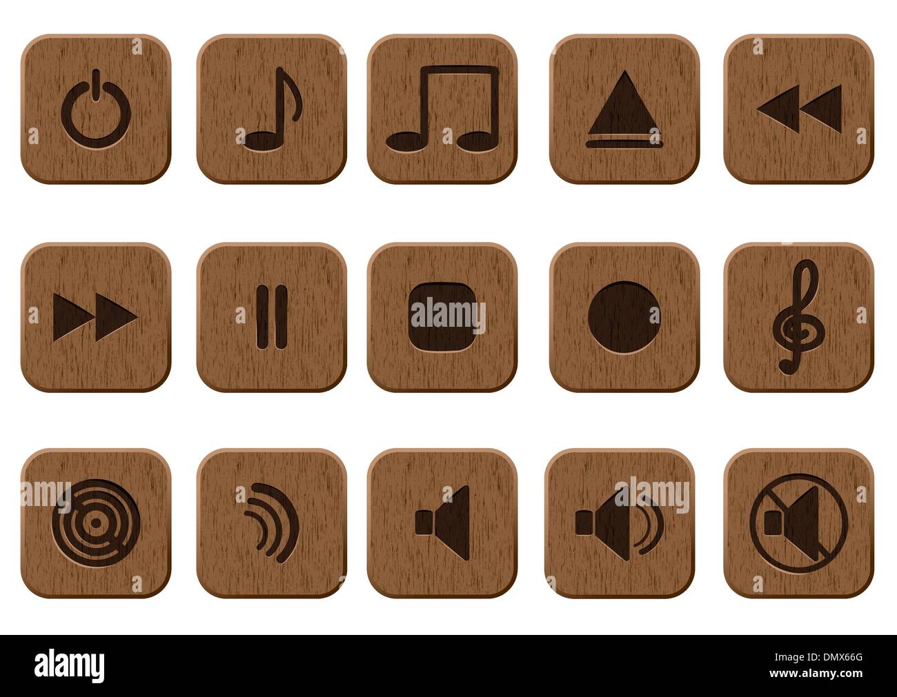 15 music icons set. Stock Vector