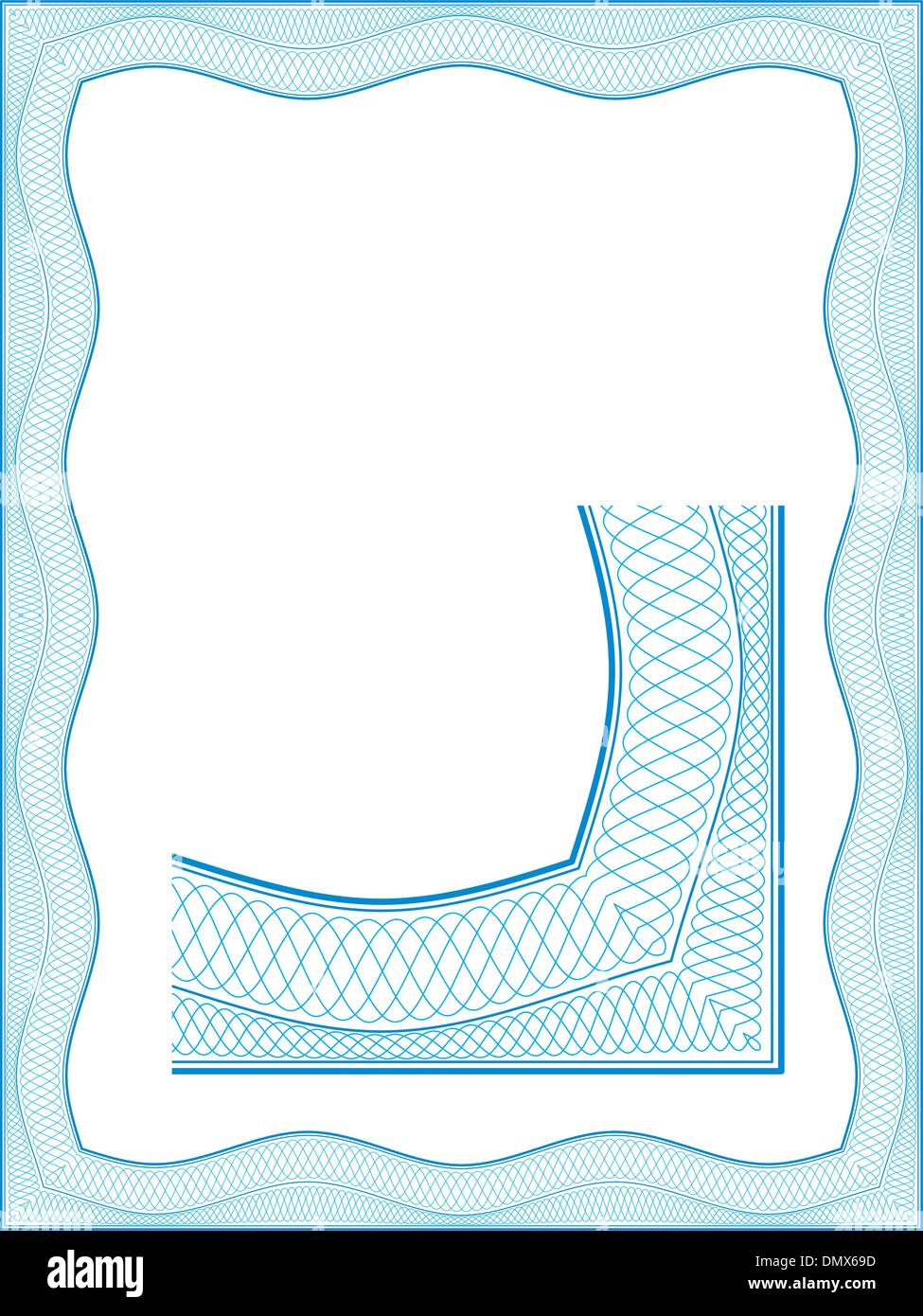 Guilloche border for diploma or certificate Stock Vector