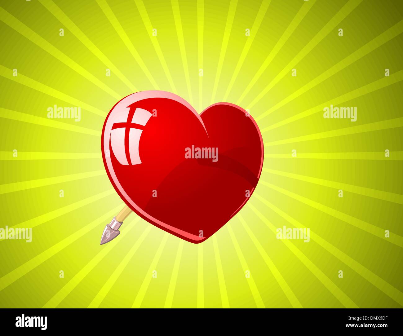 Vector illustration of red heart with arrow Stock Vector Image & Art ...