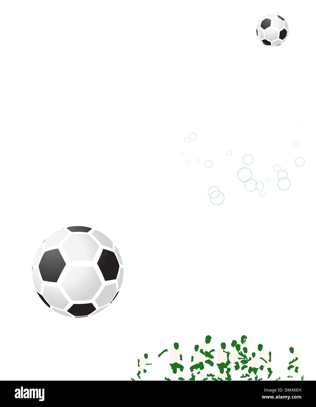 Football background for your design. Players on field, soccer ball Stock Vector