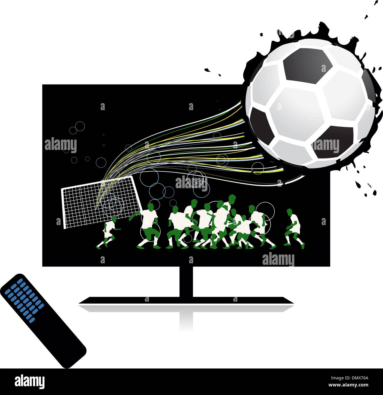 Football match on tv sports channel Stock Vector Image and Art
