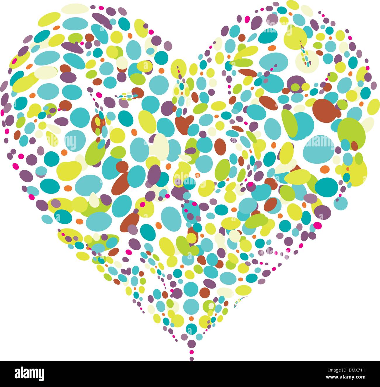 Funny colorful heart shape design Stock Vector