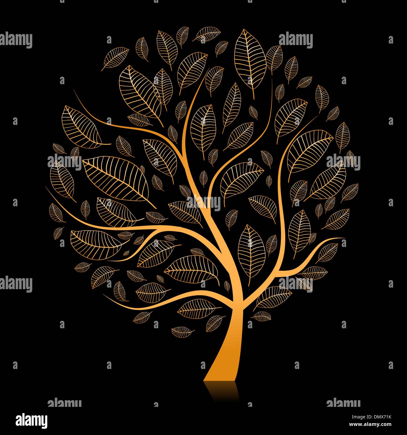 Golden tree beautiful for your design Stock Vector