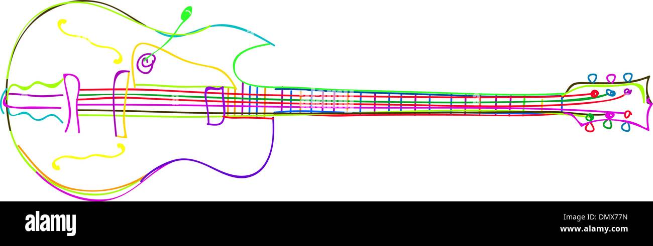 Electric guitar sketch Stock Vector