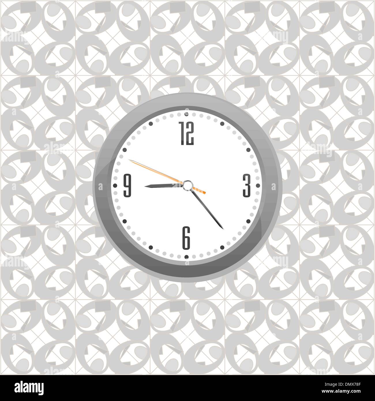grey clock on wall pattern style background Stock Vector Image & Art