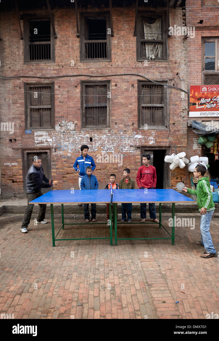 Table Tennis, Bhaktapur, Nepal Stock Photo Alamy