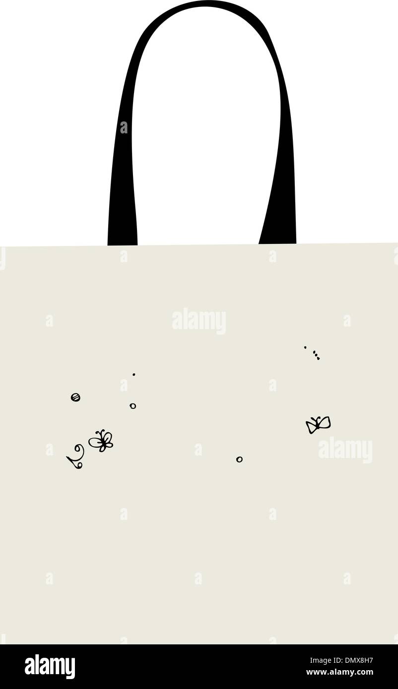 Floral heart shape, design of shopping bag Stock Vector