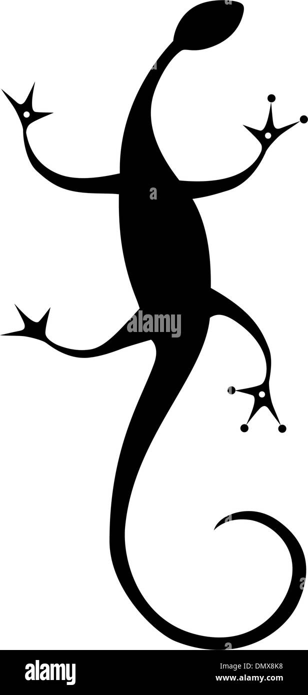 Lizard black silhouette for your design Stock Vector