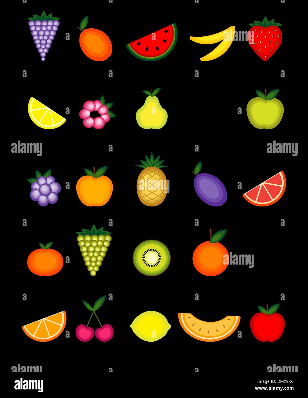 Energy fruits. Vector collection for your design Stock Vector Image