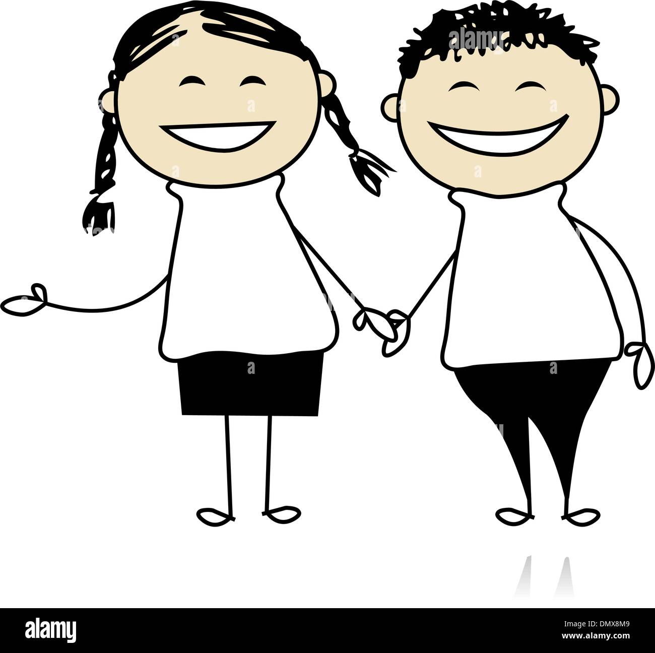 Funny couple laugh - boy and girl together, illustration for your design  Stock Vector Image & Art - Alamy