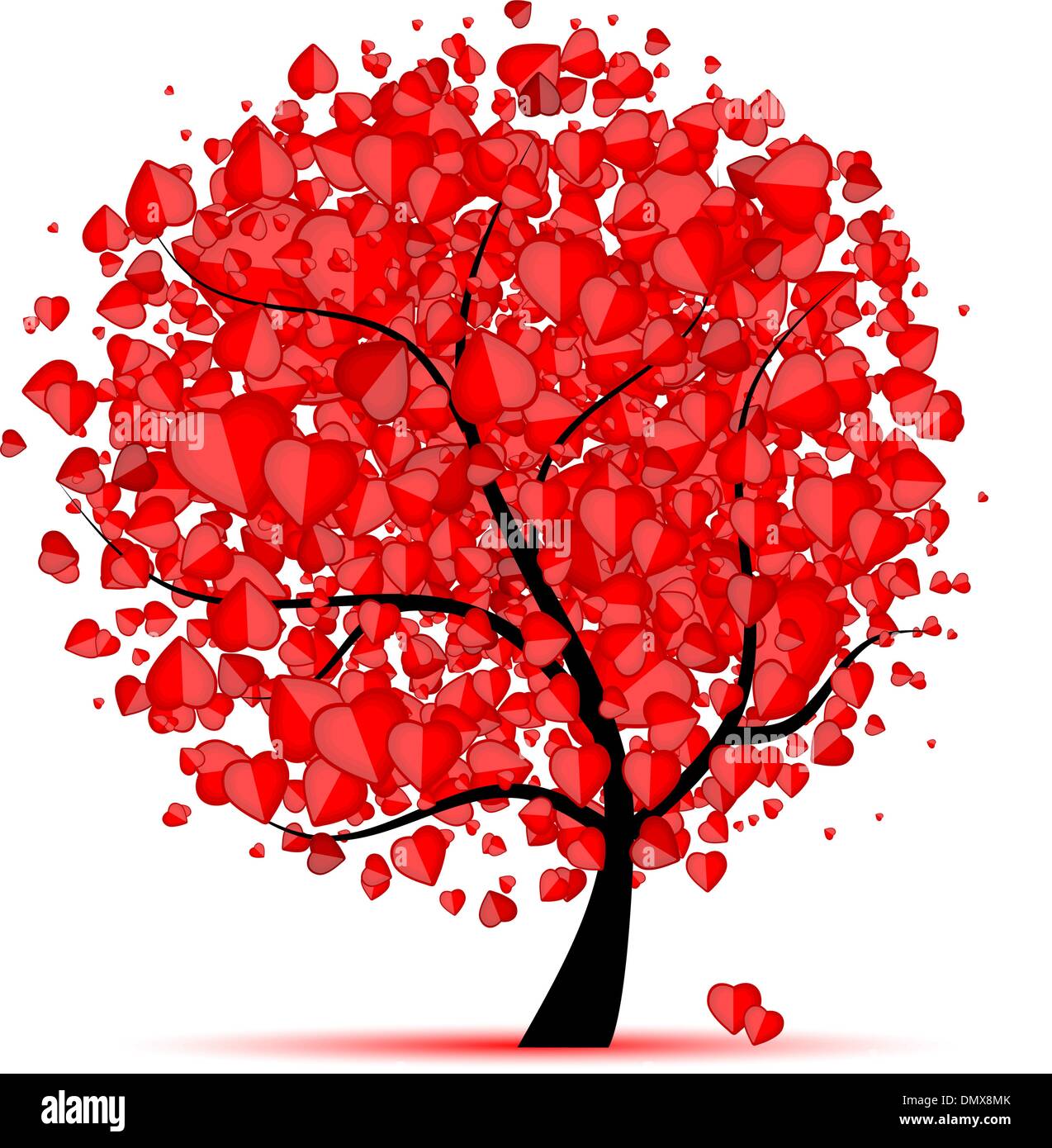 Valentine tree, love, leaf from hearts Stock Vector
