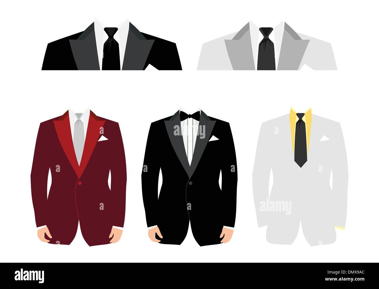 Black suit red tie Stock Vector Images - Alamy