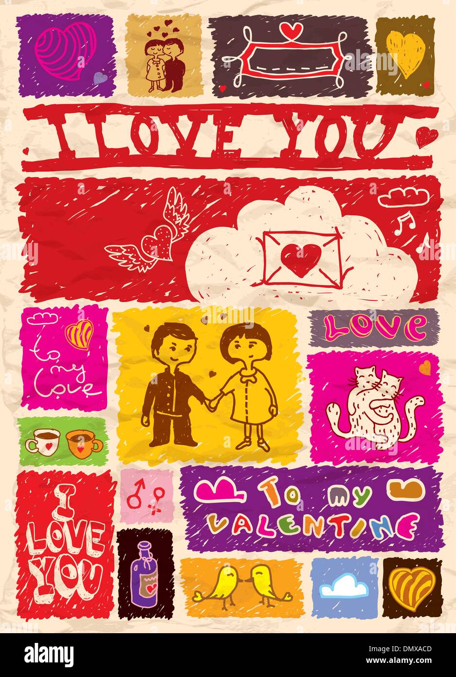 Vector valentine doodles set Stock Vector Image & Art - Alamy