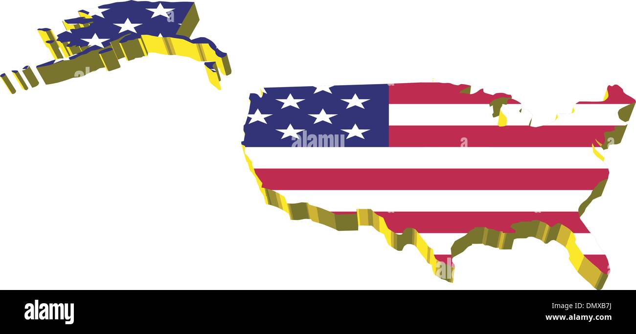 vectors 3D map of United States of America Stock Vector Image & Art - Alamy
