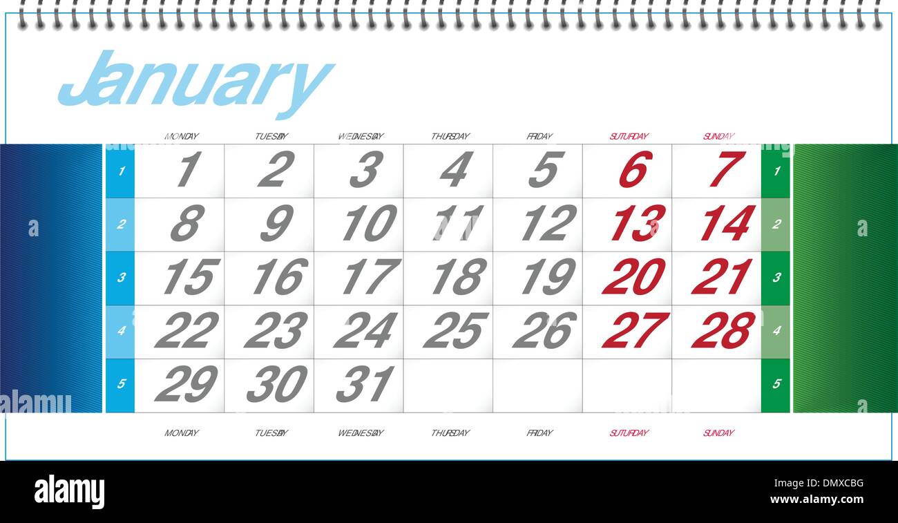 Calendar Template Stock Vector