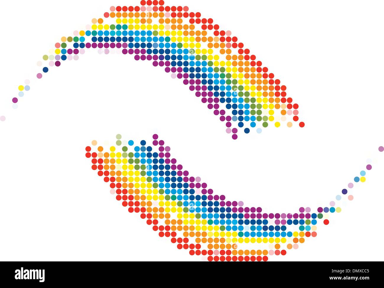 Dot Style Illustration of Rainbow Stock Vector