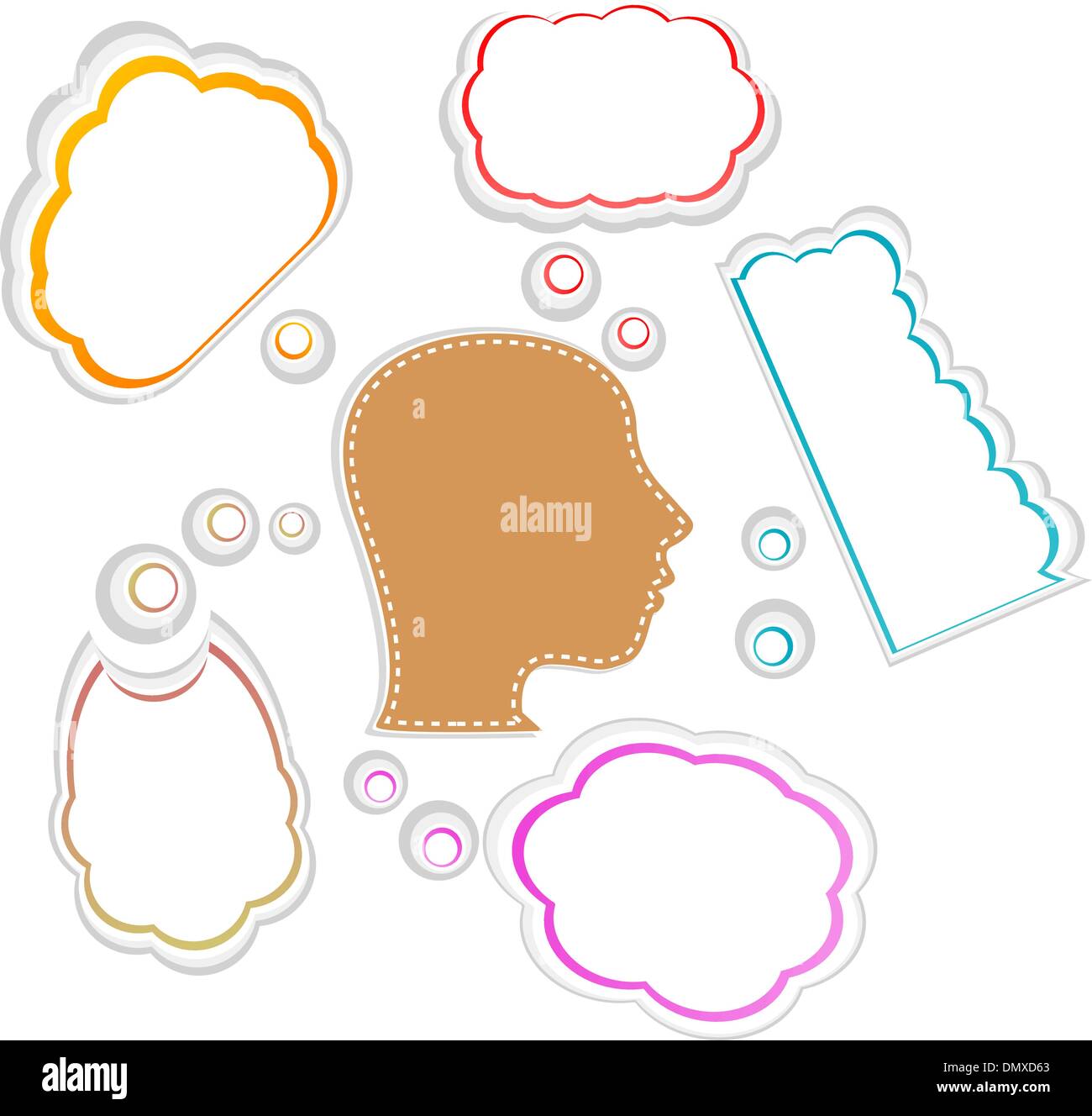 vector talking head with speech bubble Stock Vector