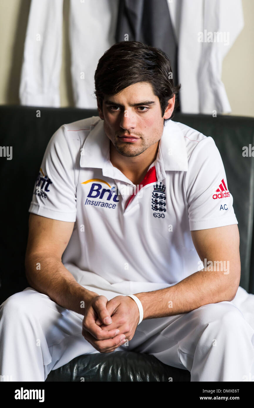 Alastair Cook filming for BSKYB advert, Ashes Promotiona advert for BSKYB filmed at Lords on the 20/05/2013 Stock Photo