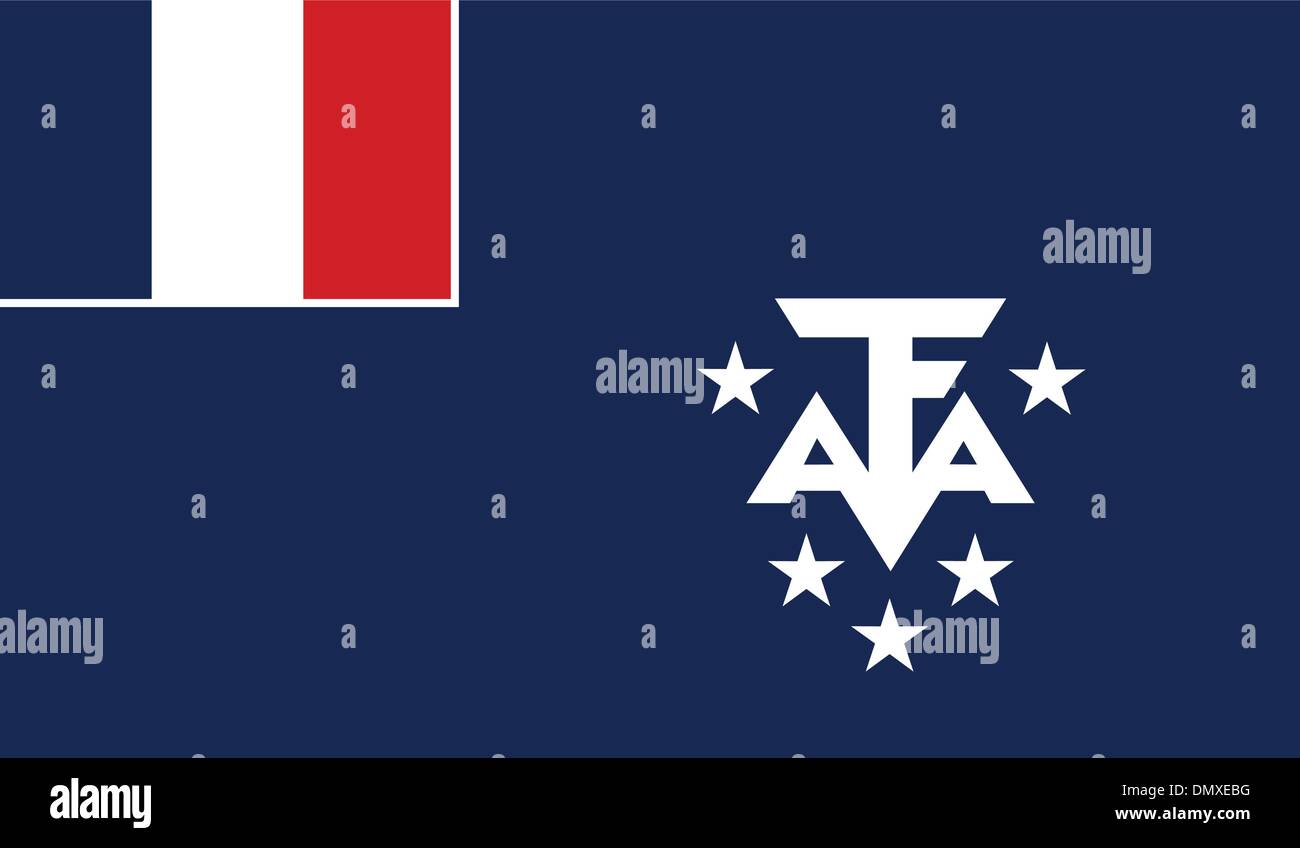 French Southern and Antarctic Lands Flag Stock Vector