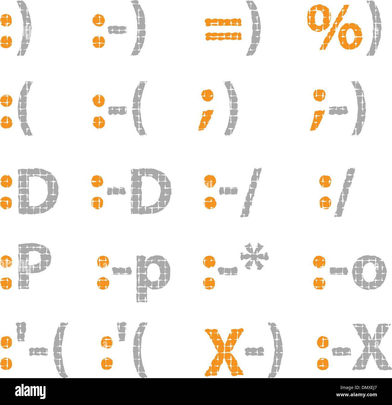 Collection of text smiles Stock Vector