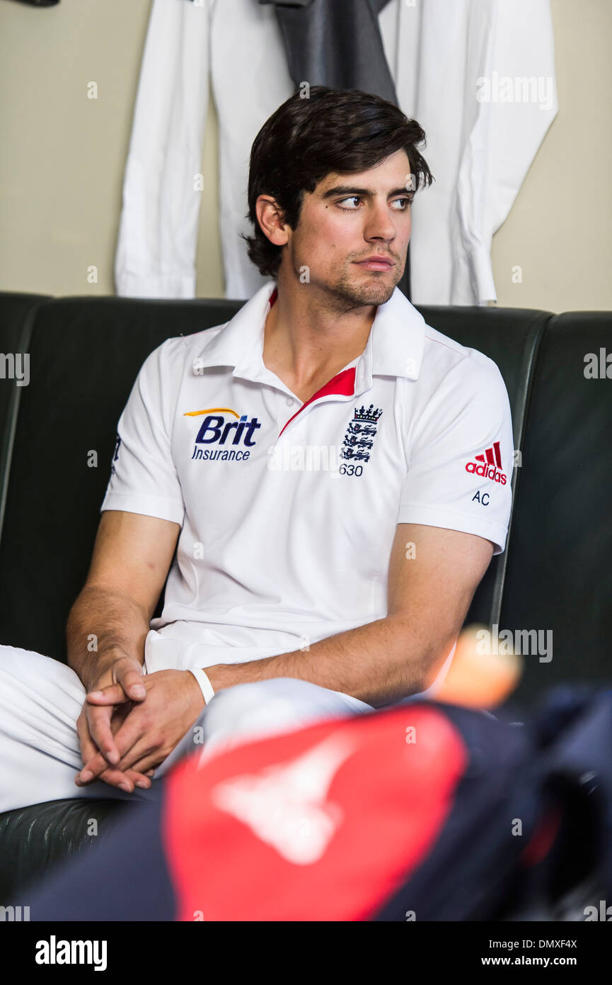 Alastair Cook filming for BSKYB advert, Ashes Promotiona advert for BSKYB filmed at Lords on the 20/05/2013 Stock Photo