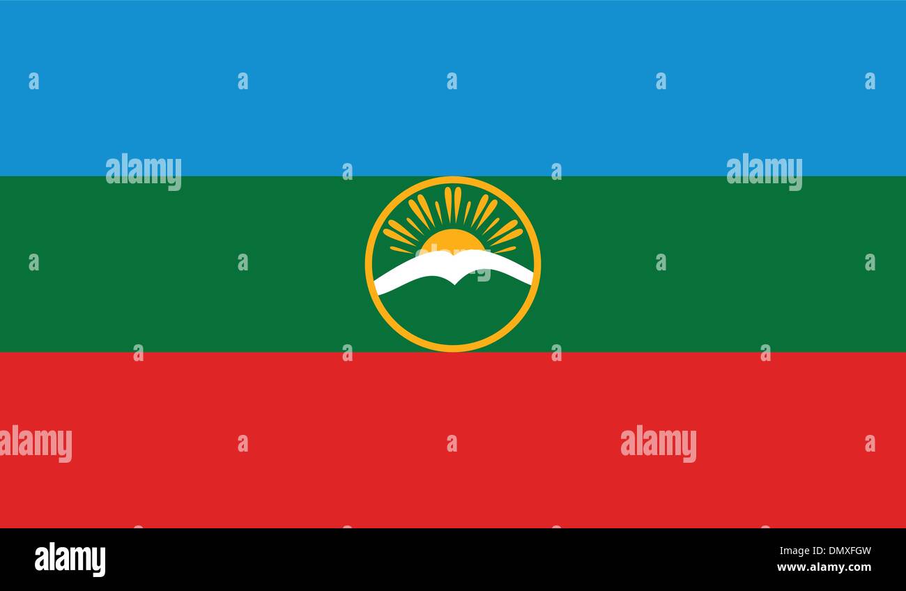 Karachay-Cherkessia Flag Stock Vector