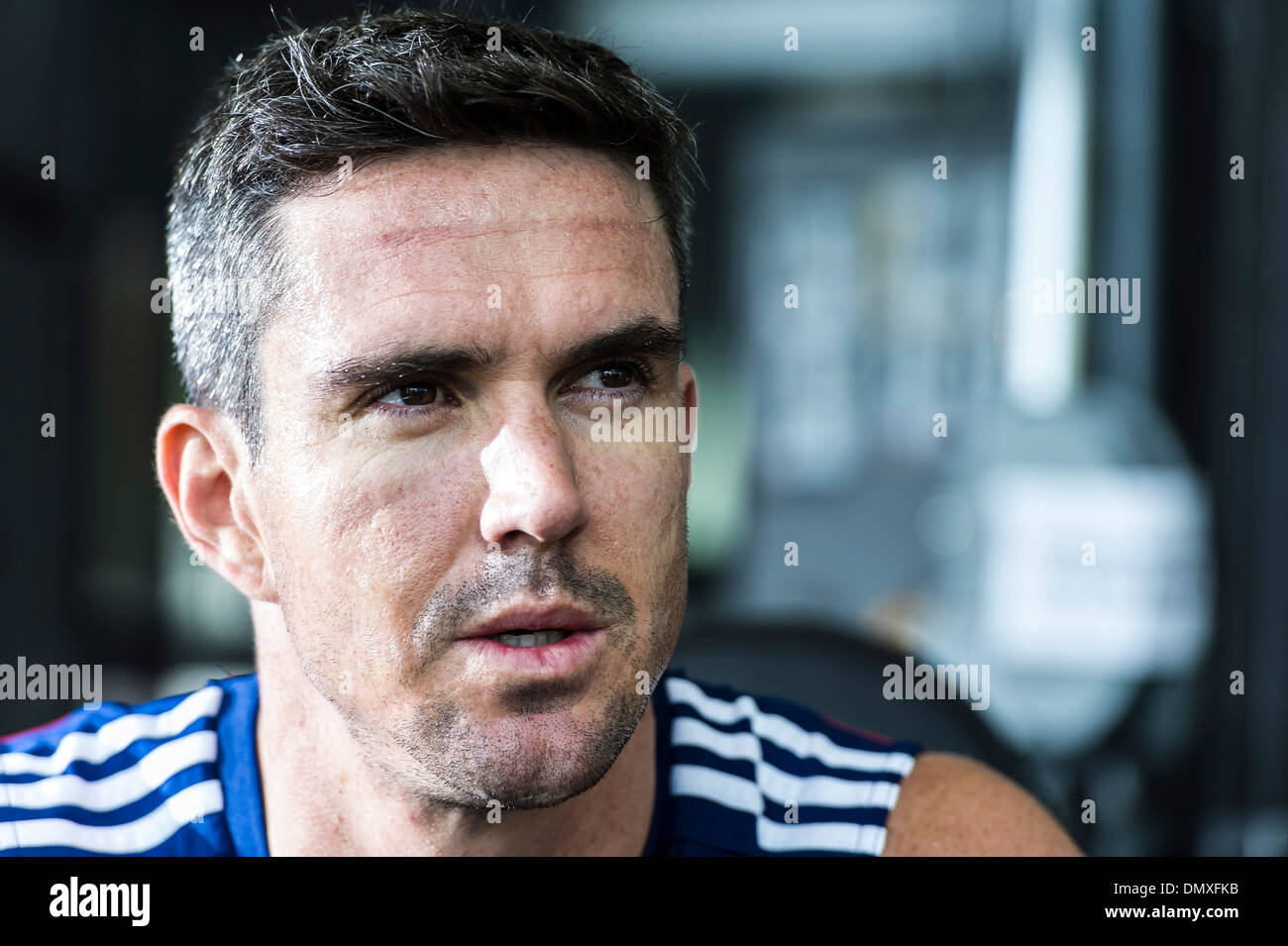Kevin Pietersen films advert for BSKYB. Ashes Promotiona advert for BSKYB filmed at Lords on the 20/05/2013 Stock Photo