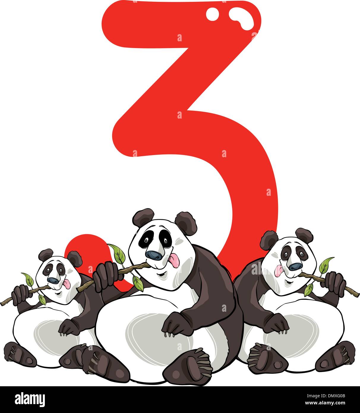  number three and 3 pandas Stock Vector Image & Art - Alamy