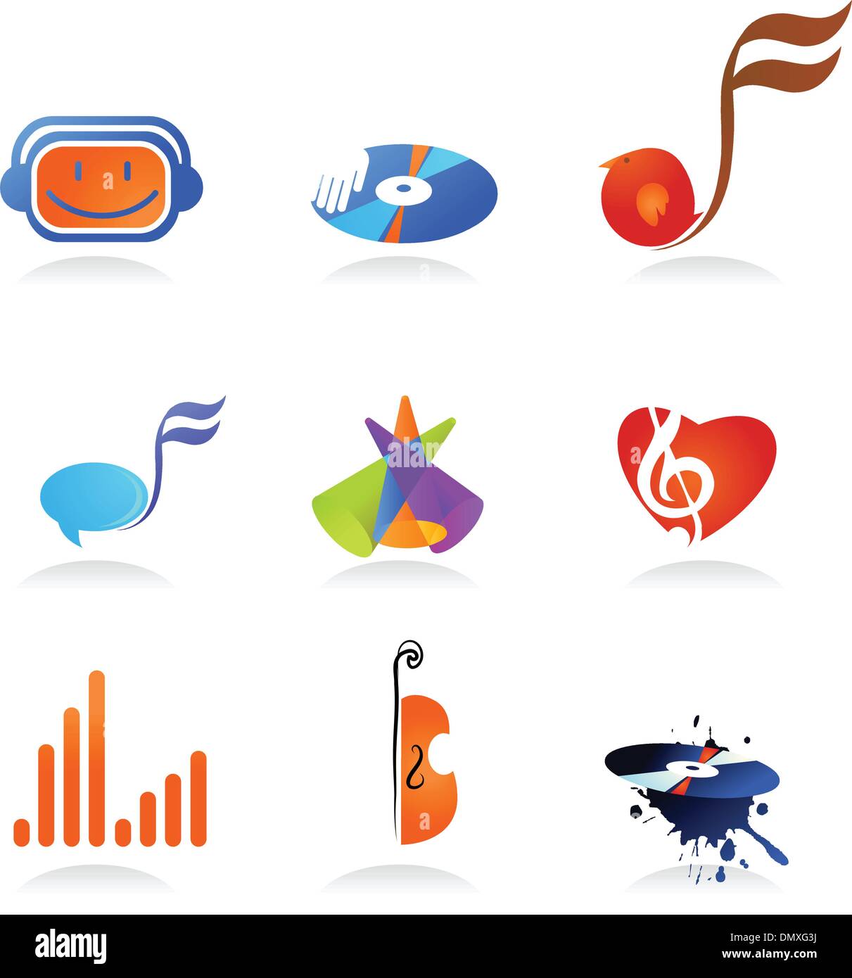 Collection of music icons Stock Vector